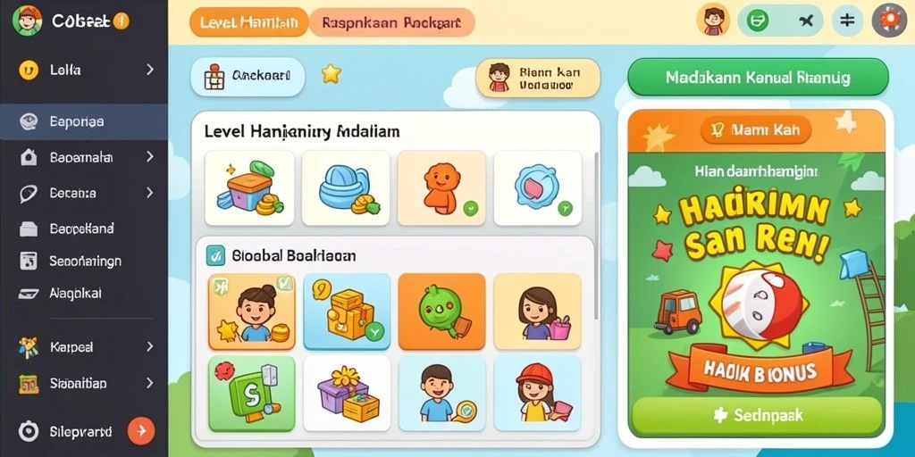 Tampilan awal game yang menarik dan penuh warna.