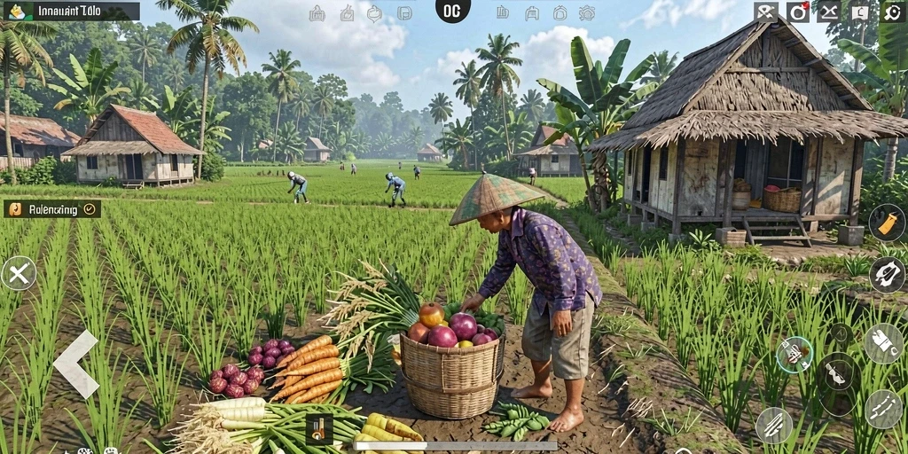Screenshot yang menunjukkan karakter utama dalam aksi.